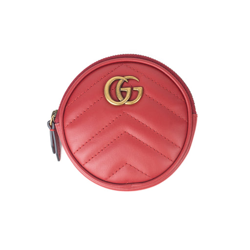 Gucci GG Marmont Round Coin Purse in Red