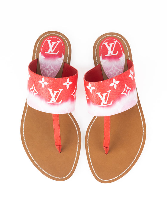 Louis Vuitton Monogram Escale Palma Sandals in Rouge