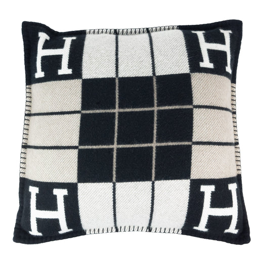 Hermes Avalon Ill Throw Pillow in Écru Noir