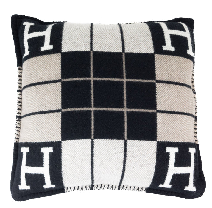 Hermes Avalon Ill Throw Pillow in Écru Noir