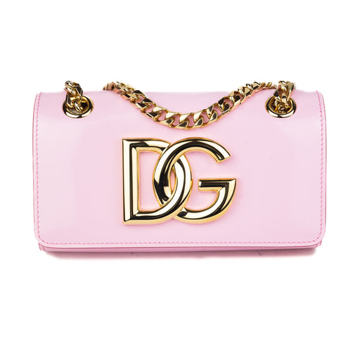 Dolce & Gabbana Polished Calfskin 3.5 Phone Bag in Pink