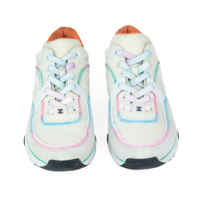 Chanel Multicolor Wool and Suede Calfskin Sneakers