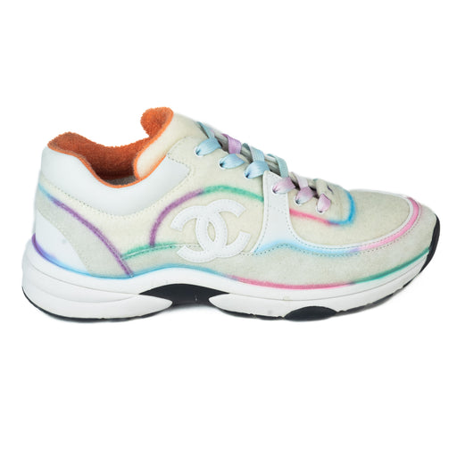 Chanel Multicolor Wool and Suede Calfskin Sneakers