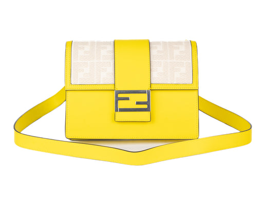 Fendi Flat Baguette in Yellow Leather