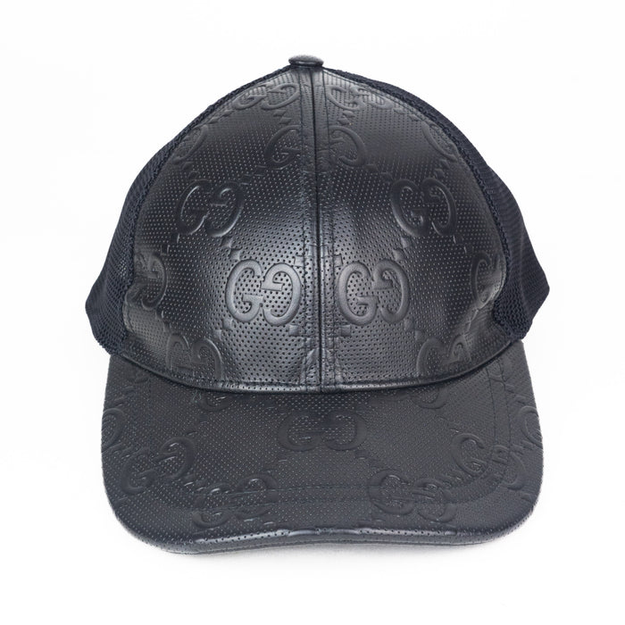 Gucci GG Embossed Baseball Hat in Black