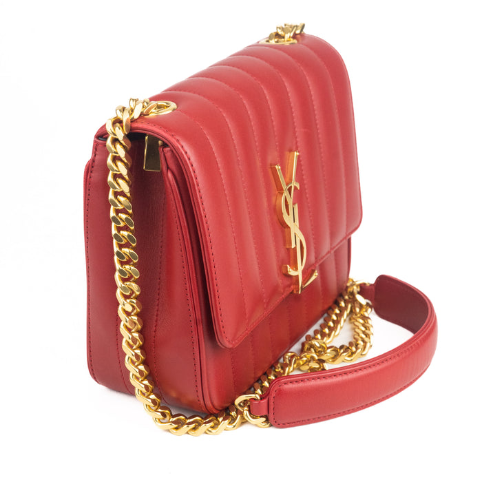 Saint Laurent Lambskin Matelasse Medium Vicky Chain Bag