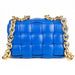 Bottega Veneta Chain Cassette Padded Leather Shoulder Bag in Cobalt blue