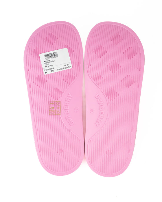 Burberry Logo Detail Pink Slides