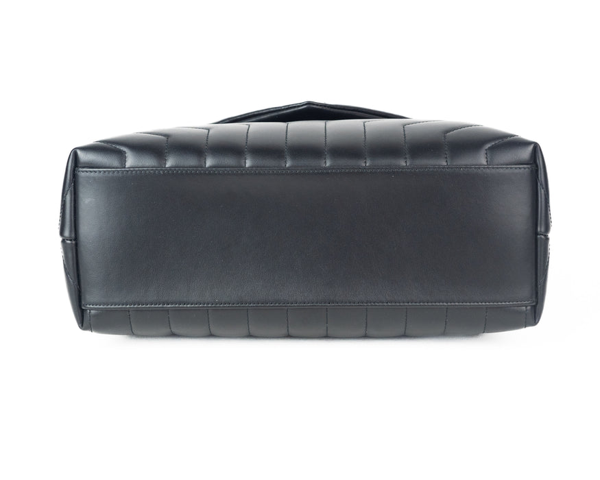 Saint Laurent Medium Loulou Matelassé Leather Shoulder Bag in all Black