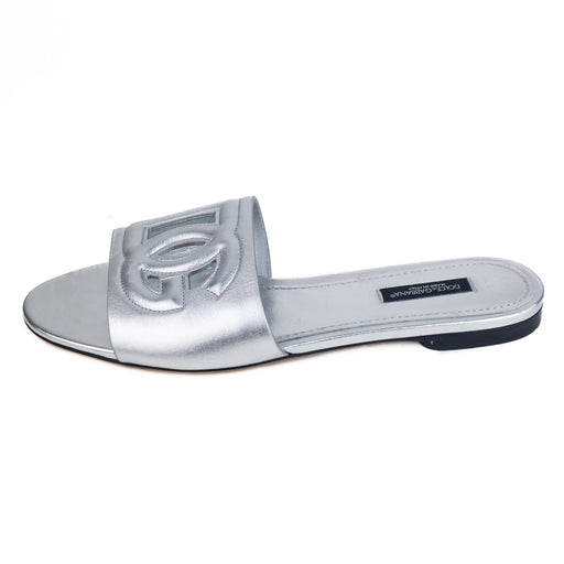 Dolce and Gabbana Calfskin slides with DG Millennials logo
