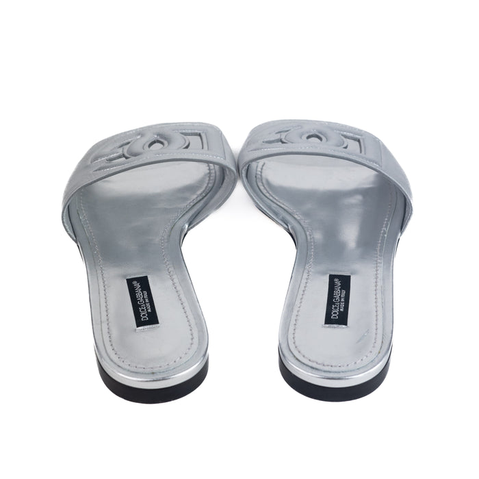 Dolce and Gabbana Calfskin slides with DG Millennials logo