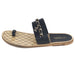 Chanel Flat Toe Ring Thong Sandals with Chain Embellishment in Black