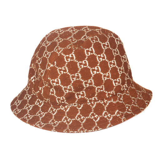 Gucci GG Lamé Bucket Hat in Brown