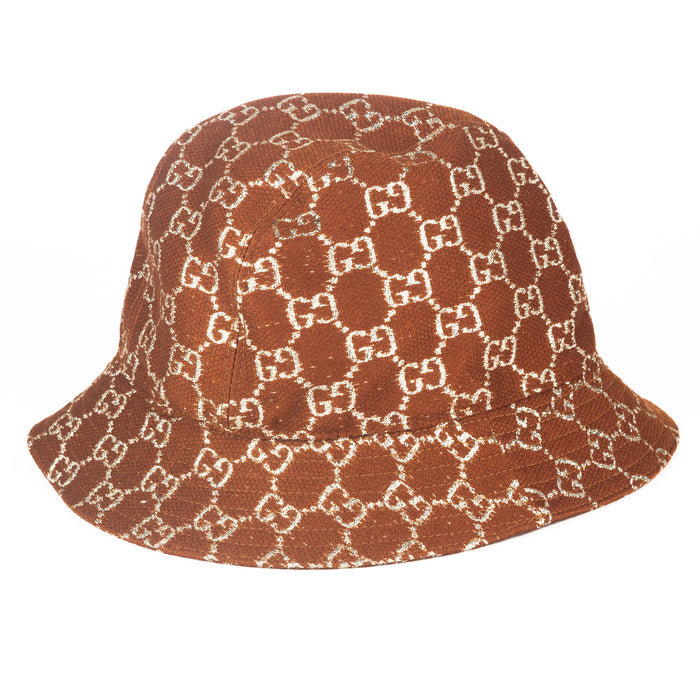 Gucci GG Lamé Bucket Hat in Brown