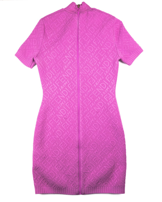 Fendi X Skims Zip Up Dress in Monogram Purple