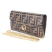 Fendi Continental Wallet with Chain in Brown Leather