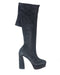 Christian Louboutin Movida Alta Botta Suede Over the Knee Boots in Black