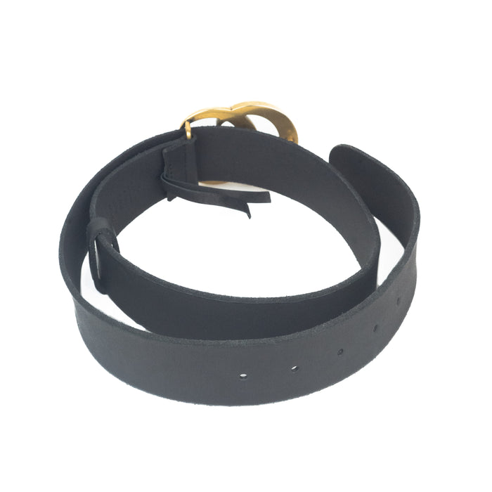 Gucci Leather Belt With Double G Buckle in Black
