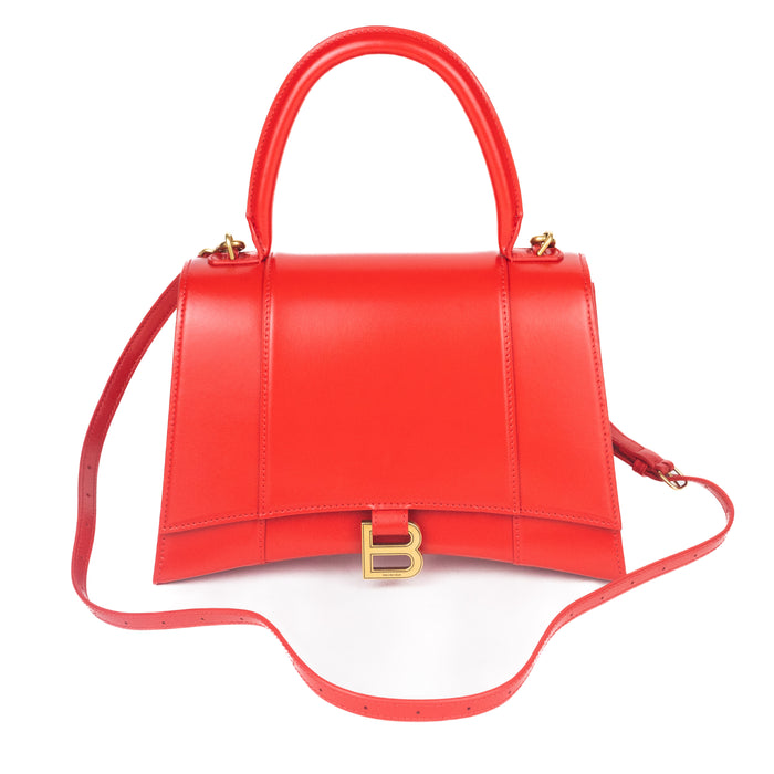 Balenciaga Hourglass Medium Top Handle Bag in Bright Red