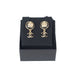 Chanel Black and Gold Flower CC Earrings 