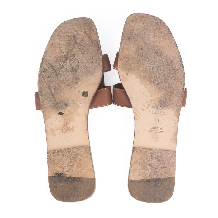 Hermes Oran Sandal in Brown