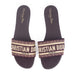 Dior Dway Slide Burgundy Embroidered Cotton