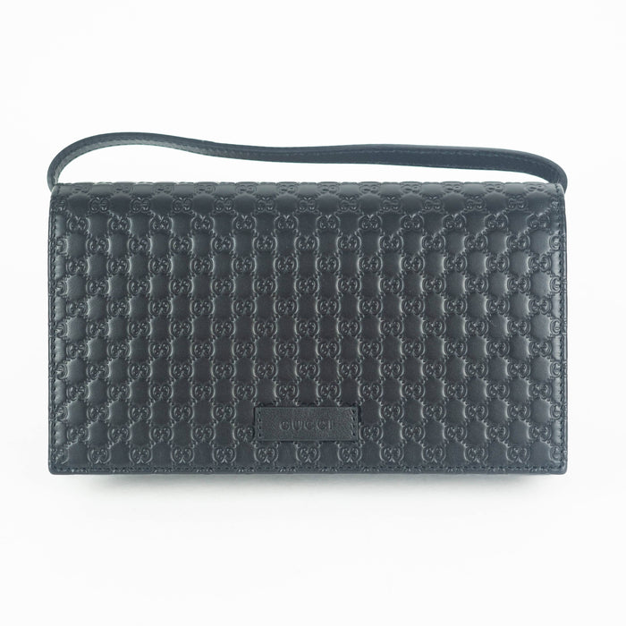 Gucci Leather Micro GG Guccissima Crossbody Wallet Bag