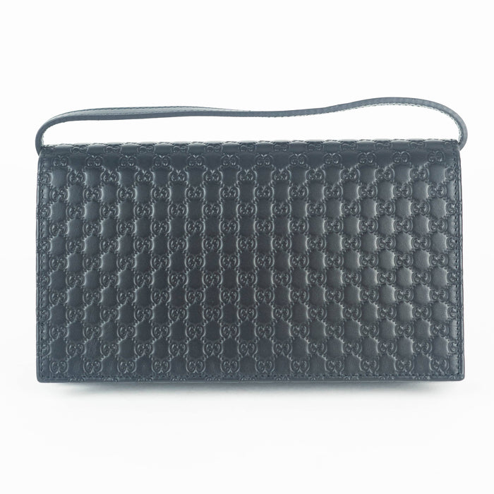 Gucci Leather Micro GG Guccissima Crossbody Wallet Bag