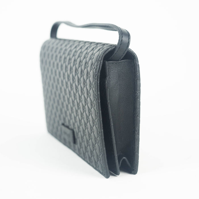 Gucci Leather Micro GG Guccissima Crossbody Wallet Bag