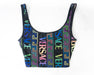 Versace Greca Neon Print Bikini Top