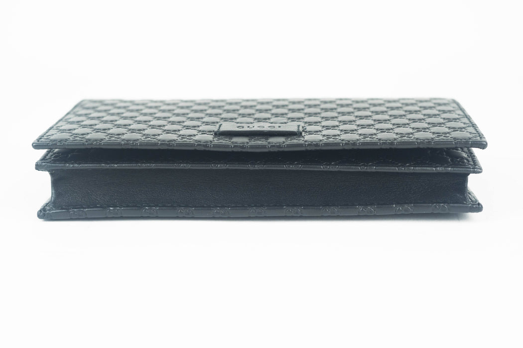 Gucci Leather Micro GG Guccissima Crossbody Wallet Bag