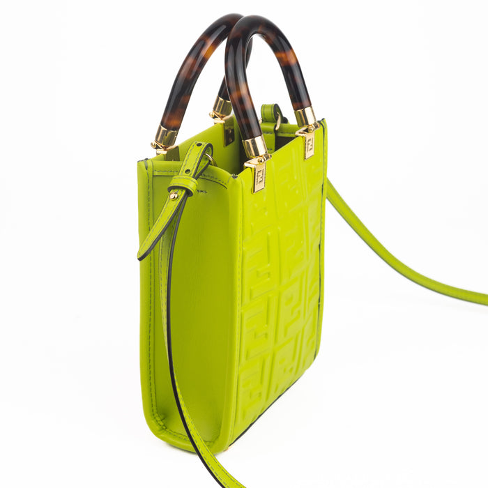Fendi Mini Sunshine Shopper Bag in Acid Green