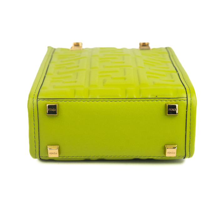 Fendi Mini Sunshine Shopper Bag in Acid Green