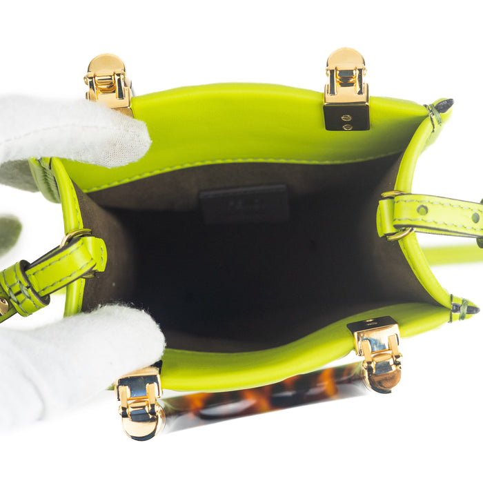 Fendi Mini Sunshine Shopper Bag in Acid Green