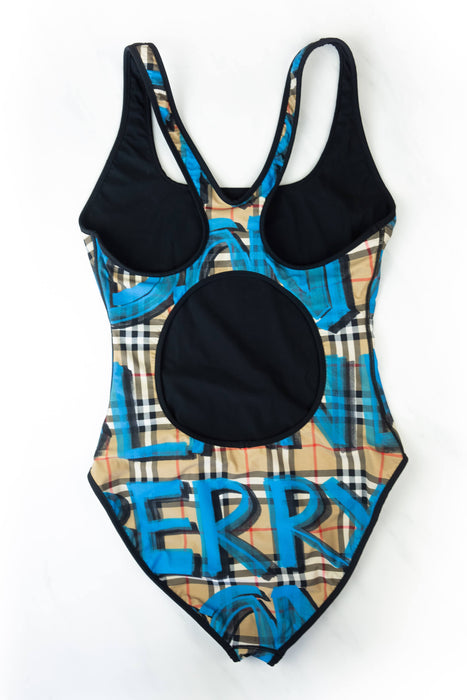 Burberry Graffiti Print Vintage Check One-piece