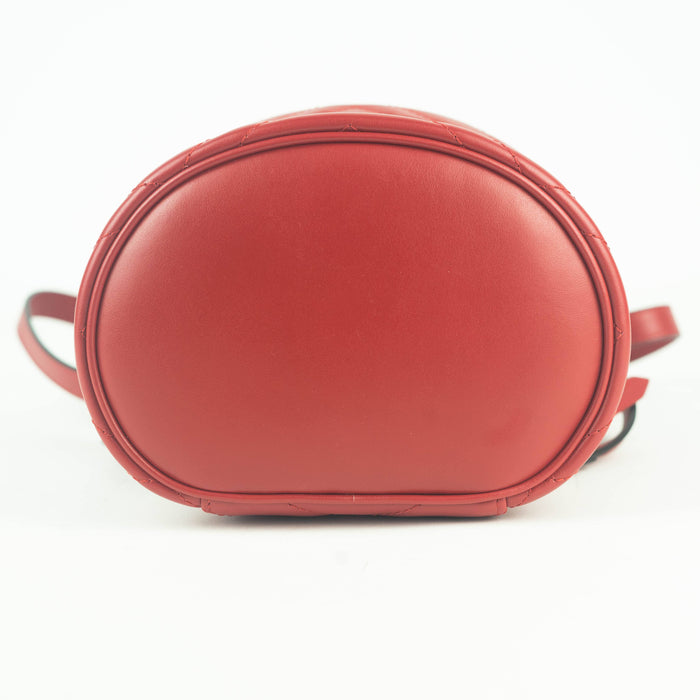 Gucci Matelasse Mini GG Marmont Round Backpack in Red