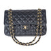 Chanel Large Classic Handbag in Black Grained Calfskin and Gold-Tone Metal