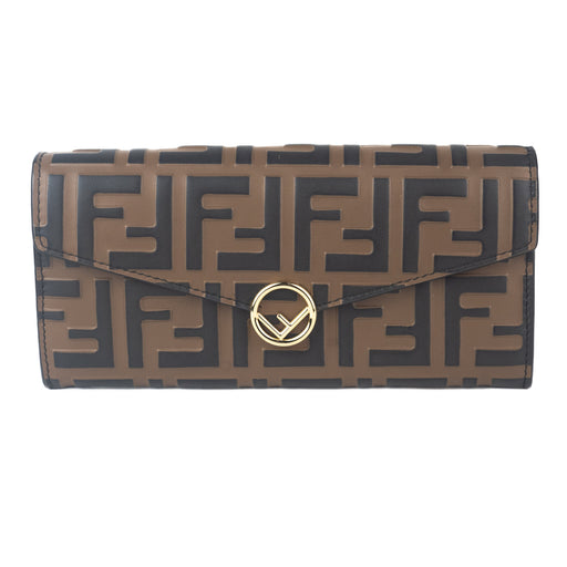 Fendi Continental Wallet in brown leather 