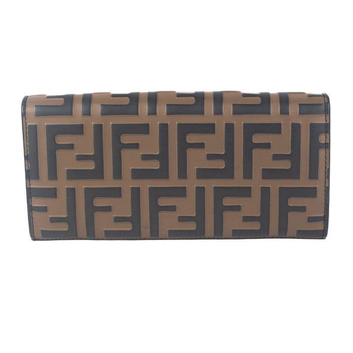 Fendi Continental Wallet in brown leather 