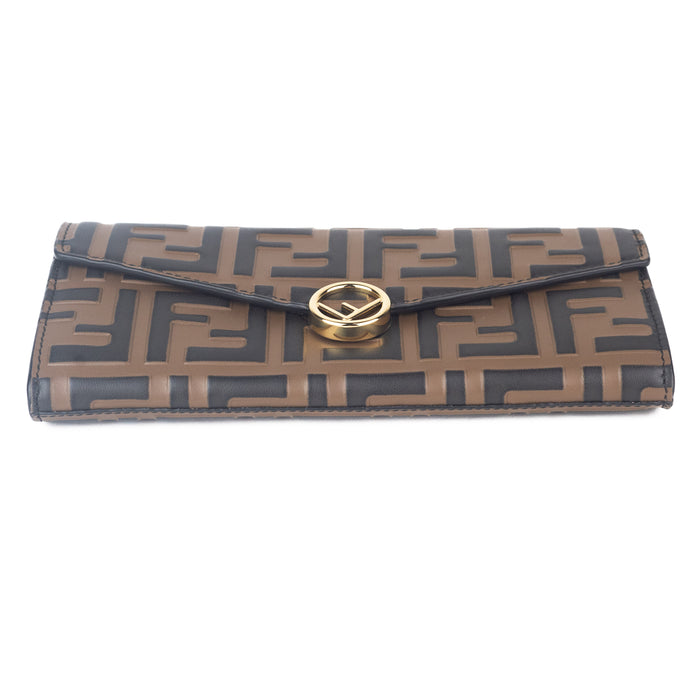 Fendi Continental Wallet in brown leather 