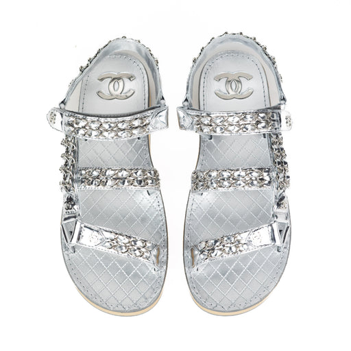 Chanel Laminated Goatskin Sandal