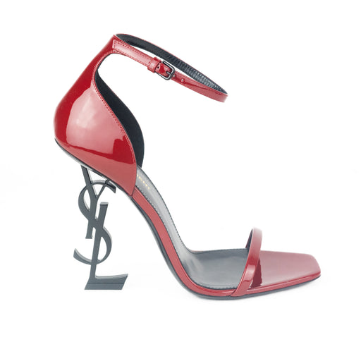 Saint Laurent Opyum Sandals in Hot Red Patent Leather