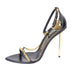 Tom Ford Shiny Leather Padlock Pointy Naked Sandal in Black