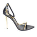 Tom Ford Shiny Leather Padlock Pointy Naked Sandal in Black