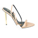 Tom Ford Mirrored Leather Padlock Pointy Naked Sandal in Flesh