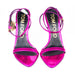 Tom Ford Mirrored Leather Padlock Pointy Naked Sandal in Fuchsia