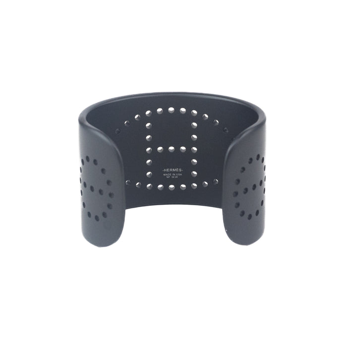 Hermes Evelyne Aluminium Sunset Cuff Bracelet in Black