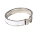 Hermes Clic H Bracelet in White with Silver Hardware