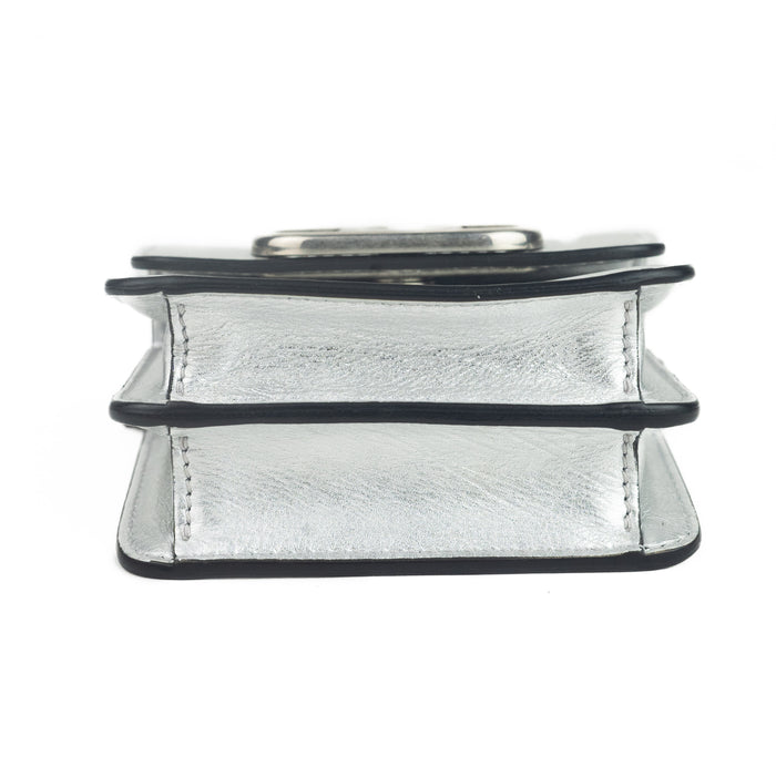 Valentino Garavani Vsling Crossbody Mini Chain Wallet Silver 