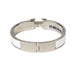 Hermes Clic H Bracelet in White with Silver Hardware